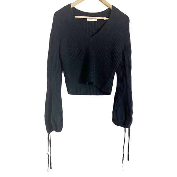 A.L.C. Schwartz Navy Blue V-Neck Knit Pullover Sweater Crop Size XS - Picture 3 of 9